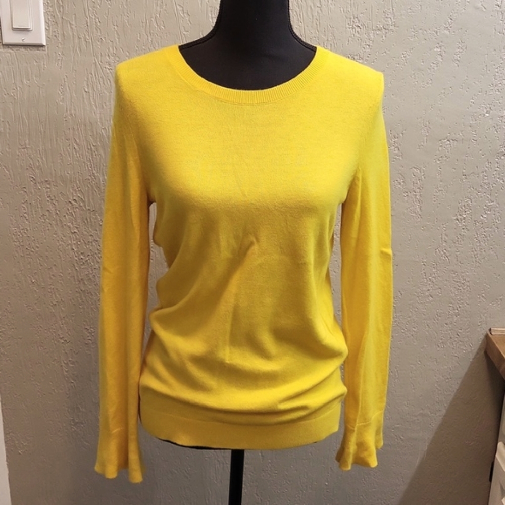 Talbots Lambswool Sweater with Back Buttons & Flare Cuffs